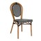Flash Furniture Lourdes French Bistro 31.5in. Table, Black and White PE Rattan, Glass Top w/2 Stack Chairs SDA-AD641012-80-2002S-BKWH-NAT-GG - alternate 3